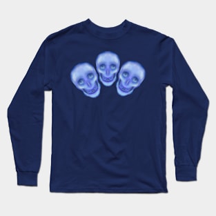 Triplet halloween spooky skull look at your eyes Long Sleeve T-Shirt